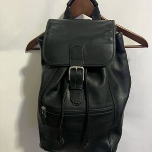 Vintage Coach Black Leather Backpack